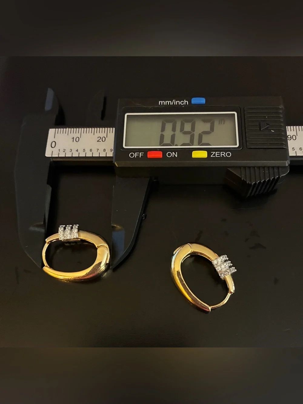 Gold Hoop Earrings with CZ Accents
